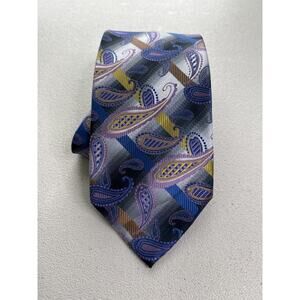 Daniel Ellissa Gray, Blue, Purple Paisley Pattern Tie NWOT